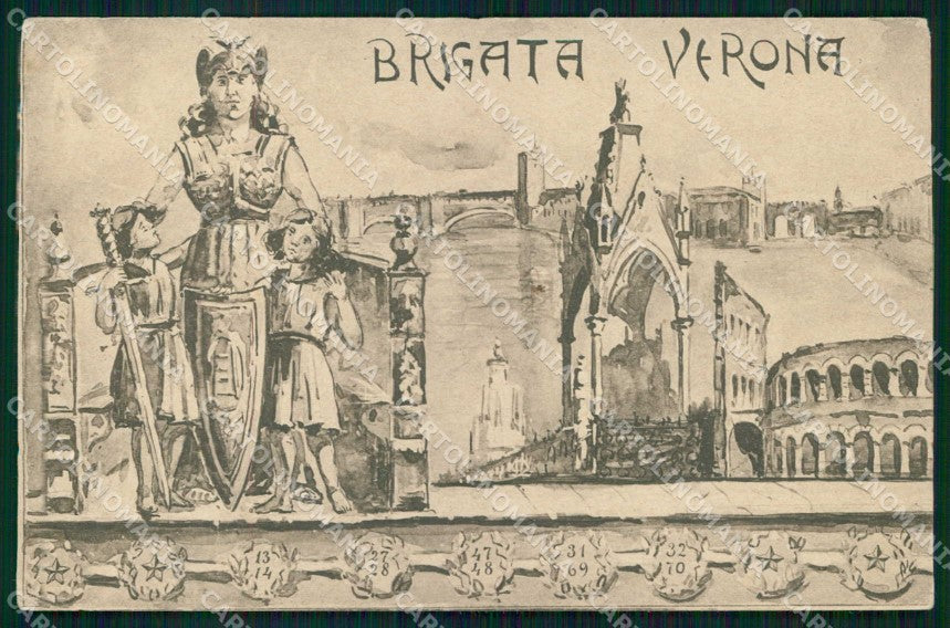 Militari Reggimentali Brigata Verona cartolina KF4560 – fronte