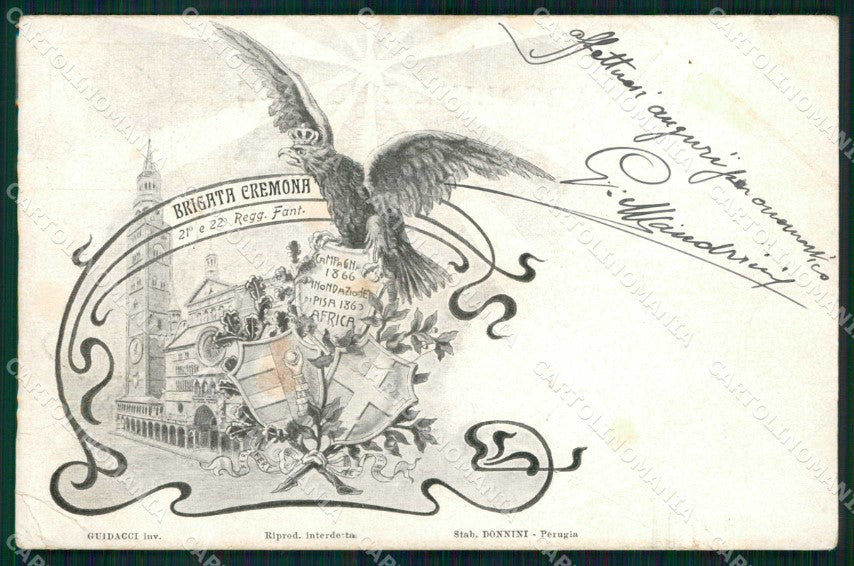 Militari 21° 22° Regg. Fanteria Brigata Cremona PIEGHINE cartolina KF4562 – fronte