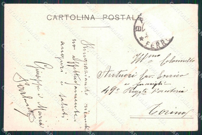 Militari Reggimentali IX Regg. Bianchi Fucilieri Regina PIEGHE cartolina KF4569 – retro
