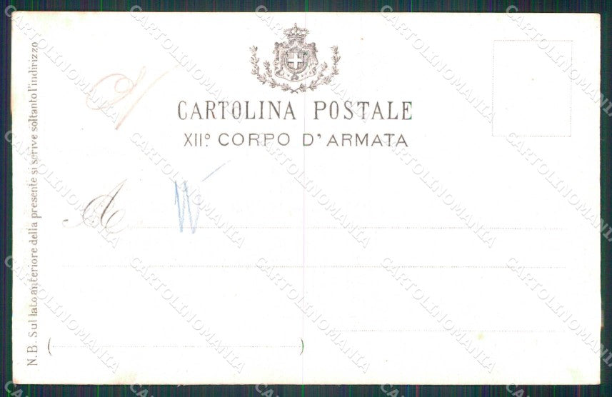 Militari Reggimentali XII° Corpo d' Armata Comando cartolina KF4574 – retro