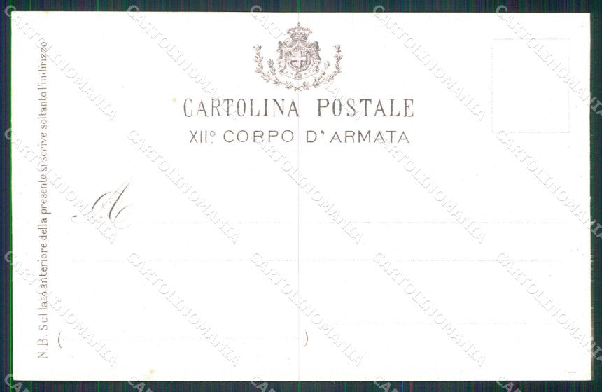 Militari Reggimentali XII° Corpo d' Armata Palermo cartolina KF4576 – retro