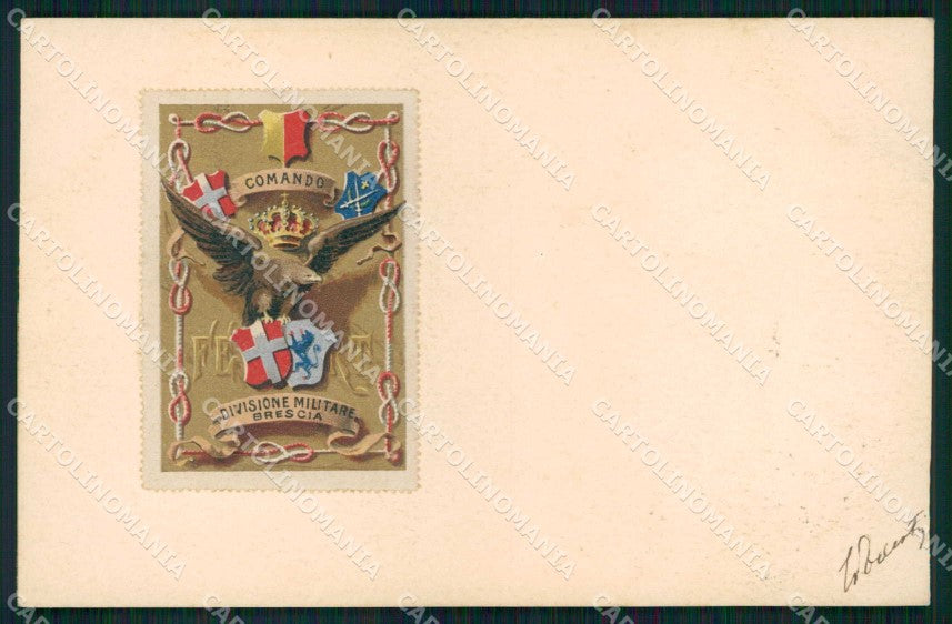 Militari Comando della Divisione Militare di Brescia cartolina KF4584 – fronte