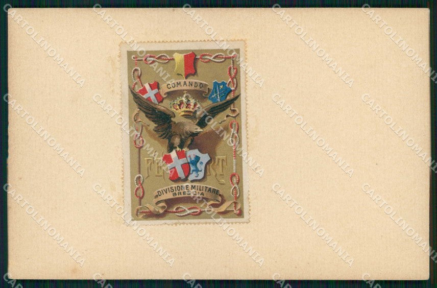 Militari Comando della Divisione Militare di Brescia cartolina KF4585 – fronte