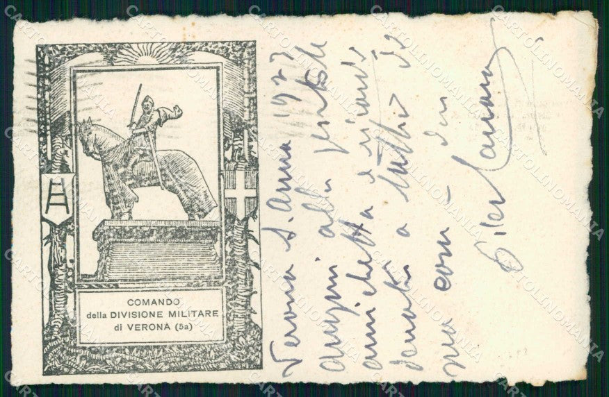 Militari Comando della Divisione Militare di Verona cartolina KF4586 – fronte