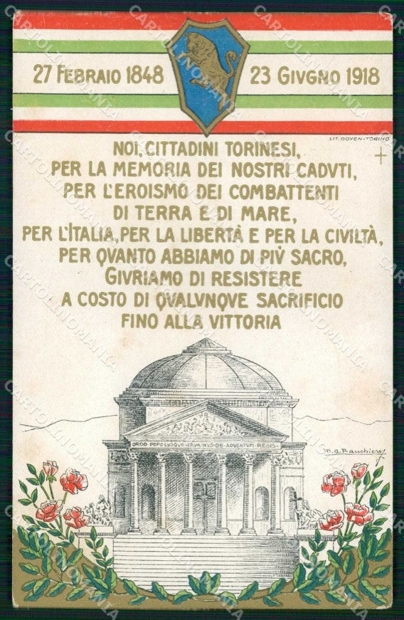 Militari Torino Memoria Caduti Seminatrici di Coraggio cartolina KF4592 – fronte