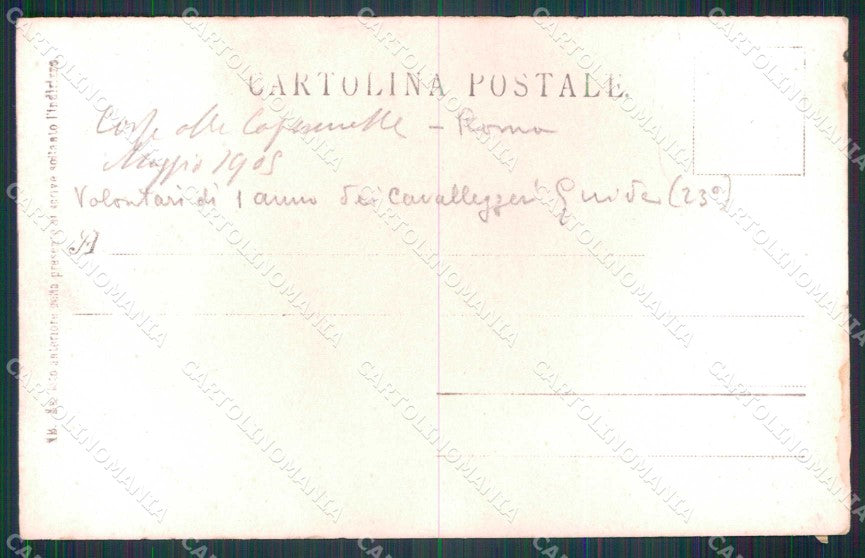 Militari Cavalleggeri Guide I Anno Capannelle Corse Roma foto cartolina KF4608 – retro