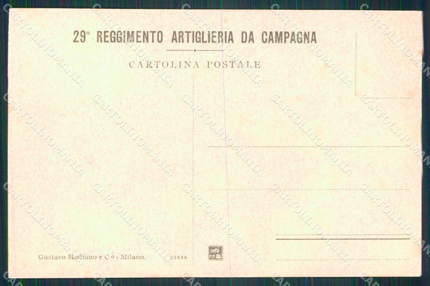 Militari Reggimentali 29° Regg. Artiglieria da Campagna ABRASA cartolina KF4627 – retro