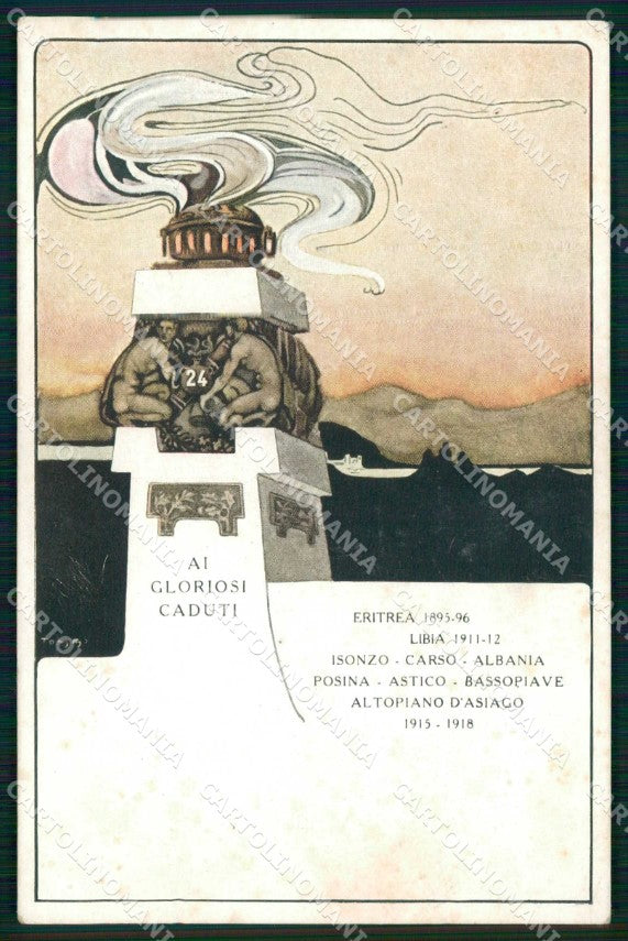 Militari Reggimentali 8° Regg. Artiglieria Pes. SCOLLATA cartolina KF4630 – fronte