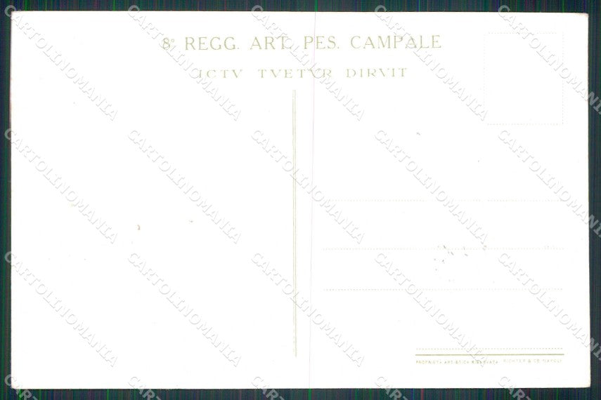 Militari Reggimentali 8° Regg. Artiglieria Pes. SCOLLATA cartolina KF4630 – retro