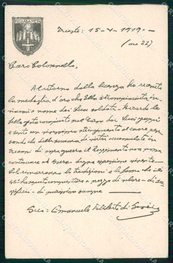 Militari Reggimentali 46° Regg. Artiglieria da Campagna Trieste cartolina KF4635 – fronte