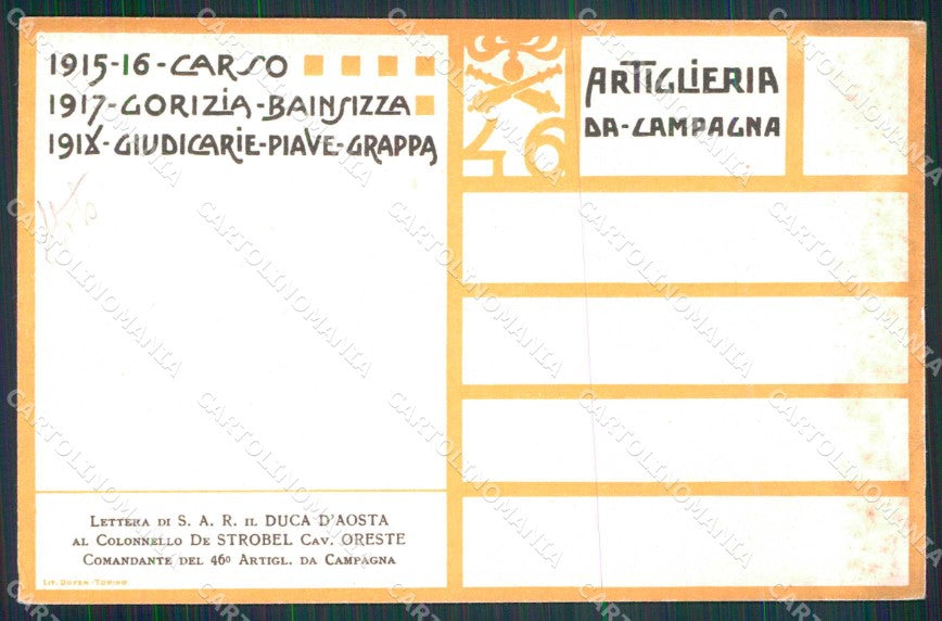 Militari Reggimentali 46° Regg. Artiglieria da Campagna Trieste cartolina KF4635 – retro