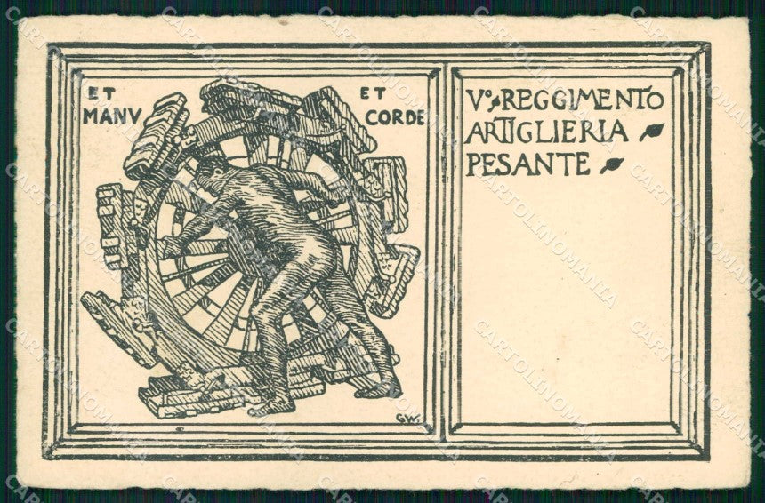 Militari Reggimentali 5° Regg. Artiglieria Pesante G W cartolina KF4639 – fronte