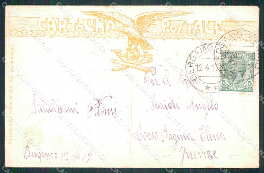 Militari 3° Regg. Artiglieria Montagna Bergamo Alpini STRAPPINO cartolina KF4644 – retro