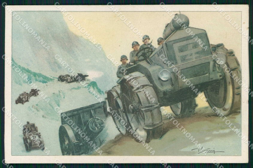 Militari 9° Reggimento Artiglieria Pesante Campale SCOLLATA cartolina KF4645 – fronte