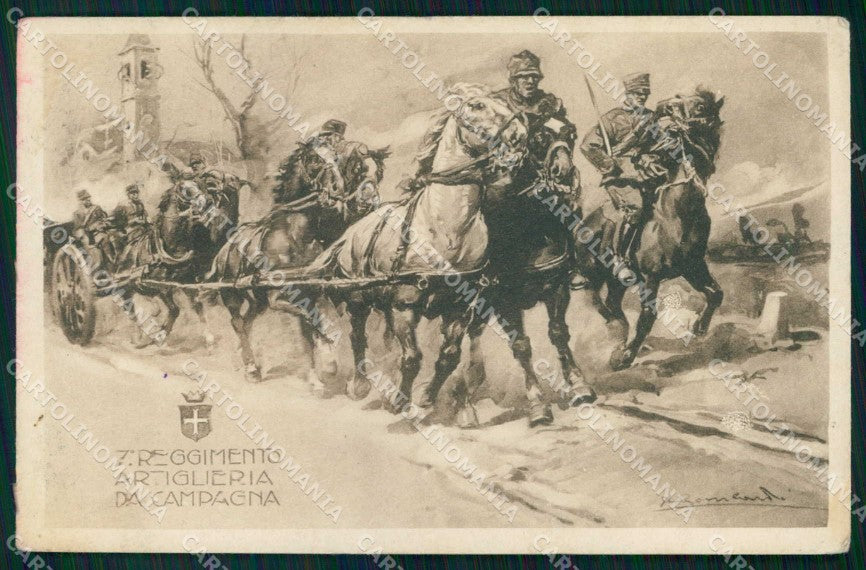 Militari Reggimentali VII° Regg. Artiglieria Campagna PIEGA cartolina KF4646 – fronte
