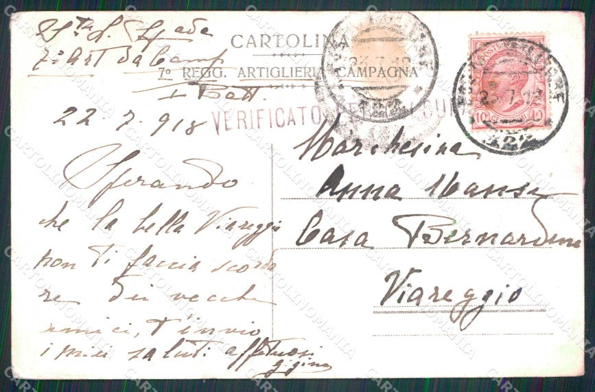 Militari Reggimentali VII° Regg. Artiglieria Campagna PIEGA cartolina KF4646 – retro