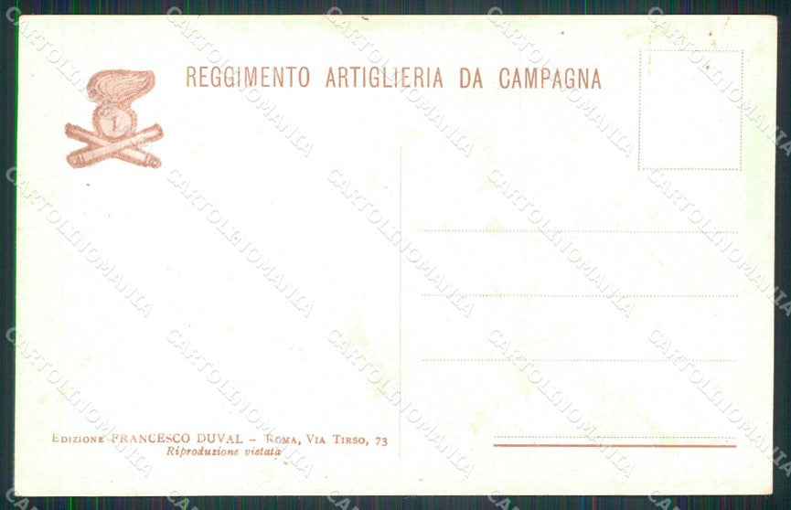 Militari Reggimentali I° Regg. Artiglieria Campagna Duval cartolina KF4650 – retro