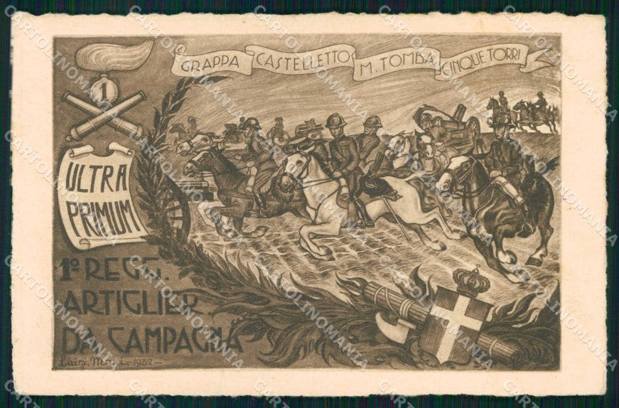 Militari Reggimentali I° Regg. Artiglieria Campagna Mari Boeri cartolina KF4651 – fronte