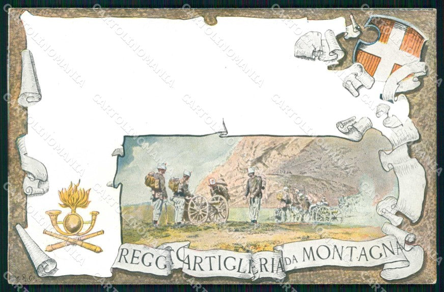 Militari Reggimento Artiglieria da Montagna Alpini Genta cartolina KF4662 – fronte