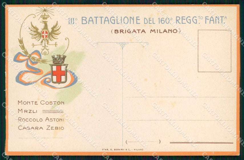 Militari III° Battaglione 160° Regg. Fanteria Brigata Milano cartolina KF4675 – fronte