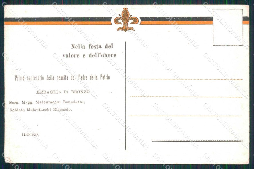 Militari Reggimentali 128° Regg Fanteria 1920 Derenzi cartolina KF4678 – retro