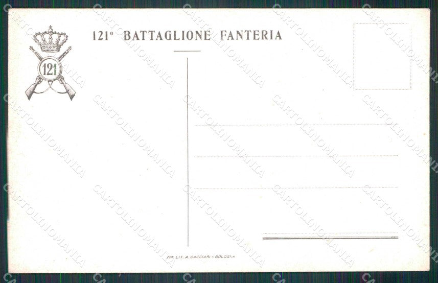 Militari 121° Battaglione Fanteria Trento Trieste Tricolore cartolina KF4682 – retro