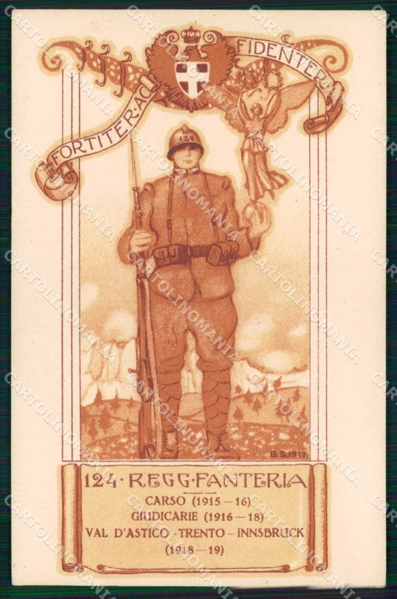 Militari Reggimentali 124° Reggimento Fanteria cartolina KF4689 – fronte