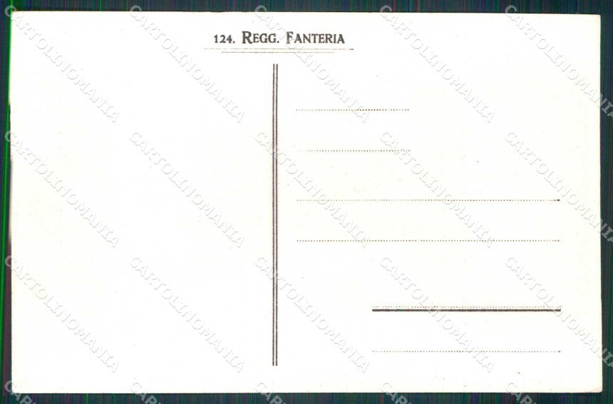 Militari Reggimentali 124° Reggimento Fanteria cartolina KF4689 – retro