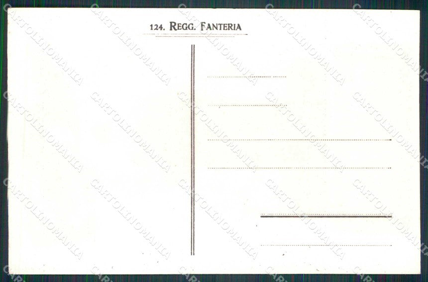 Militari Reggimentali 124° Reggimento Fanteria cartolina KF4690 – retro