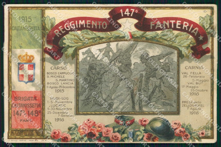 Militari Reggimentali 147° 148° Reggimento Fanteria M M cartolina KF4701 – fronte