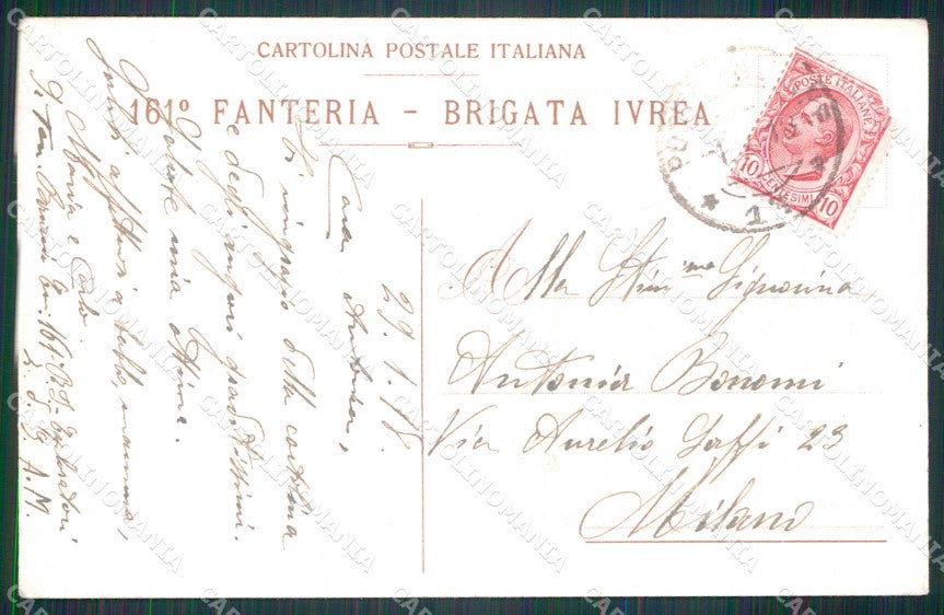 Militari Reggimentali 161° Regg. Fanteria Brigata Ivrea PIEGA cartolina KF4705 – retro