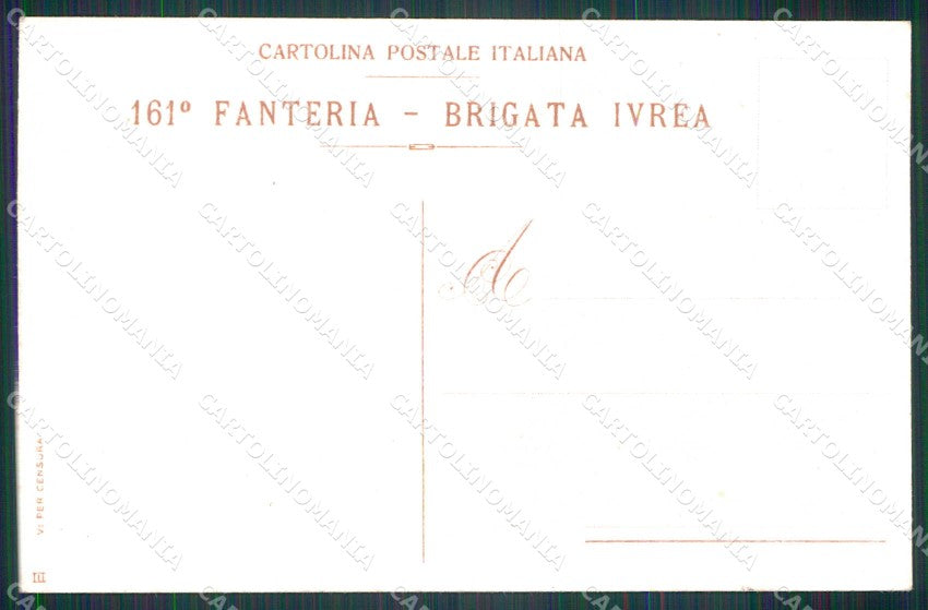 Militari Reggimentali 161° Reggimento Fanteria Brigata Ivrea cartolina KF4707 – retro