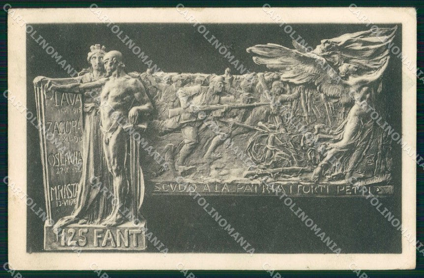 Militari Reggimentali 125° Reggimento Fanteria PIEGHINE cartolina KF4718 – fronte