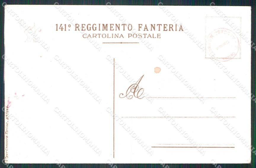 Militari Reggimentali 141° Reggimento Fanteria cartolina KF4720 – retro