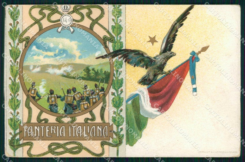 Militari Reggimentali 140° ? Reggimento Fanteria Tricolore cartolina KF4722 – fronte