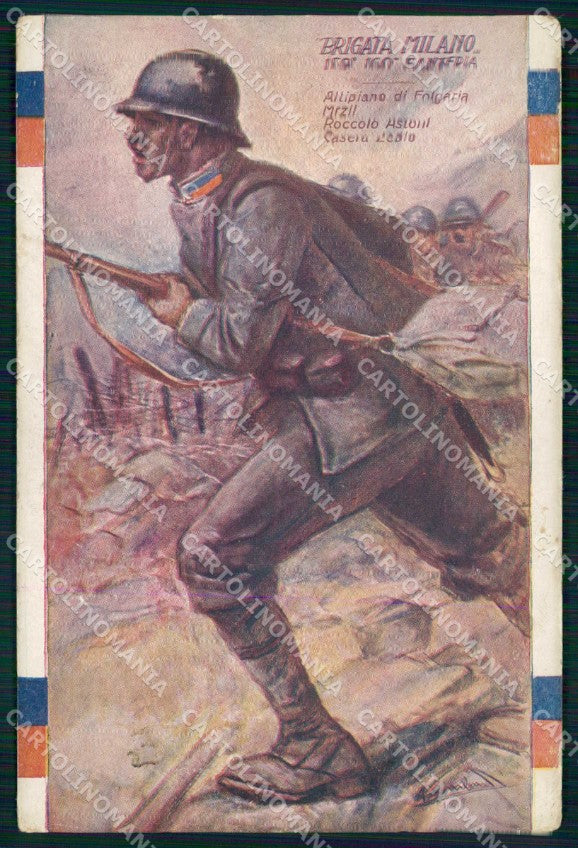 Militari 159° 160° Regg. Fanteria Brigata Milano Lombardi cartolina KF4738 – fronte