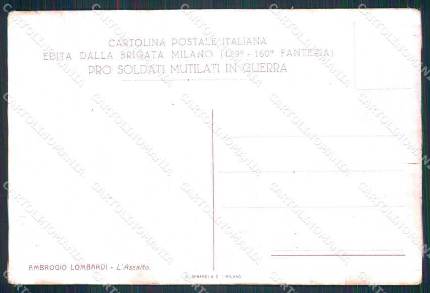 Militari 159° 160° Regg. Fanteria Brigata Milano Lombardi cartolina KF4738 – retro
