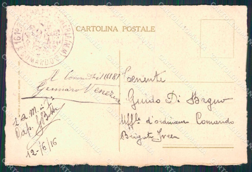 Militari Reggimentali 161° Reggimento Fanteria Brigata Ivrea cartolina KF4745 – retro