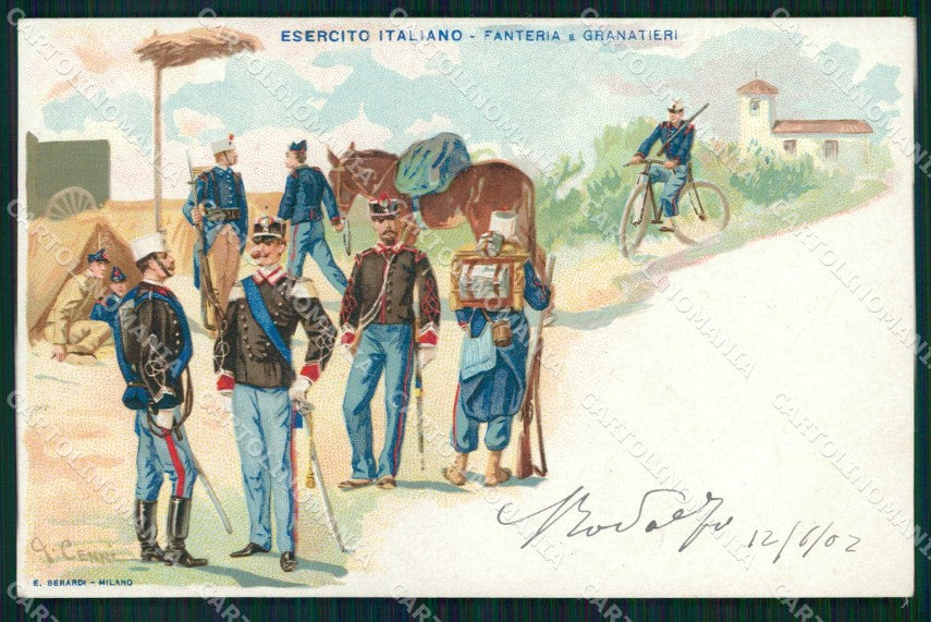 Militari Esercito Italiano Fanteria Granatieri Cenni cartolina KF4764 – fronte
