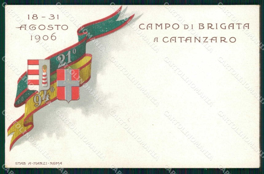 Militari Reggimentali Campo di Brigata a Catanzaro 1906 cartolina KF4772 – fronte