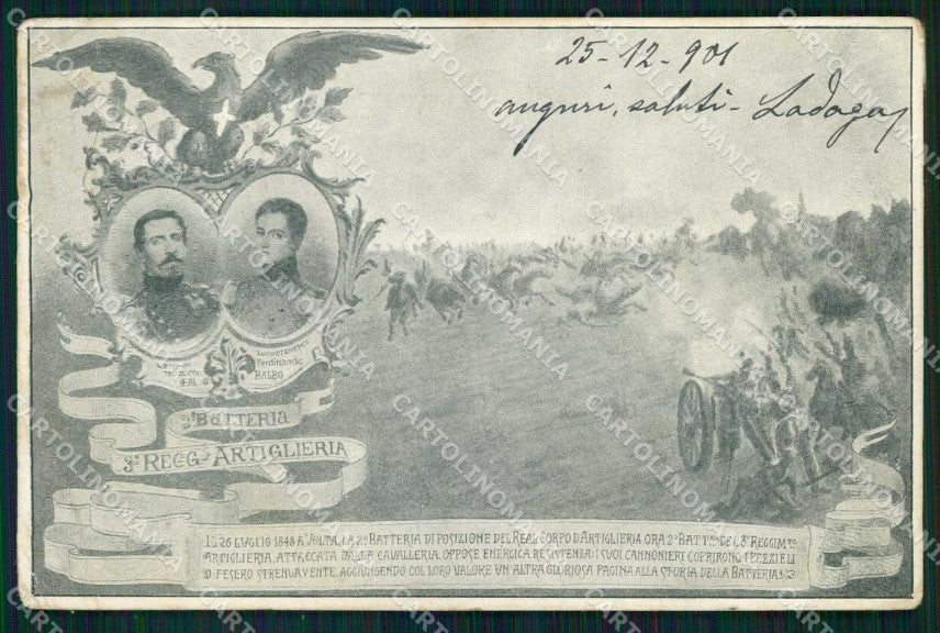 Militari 3° Reggimento Artiglieria 2ª Batteria PIEGHINE cartolina KF4774 – fronte