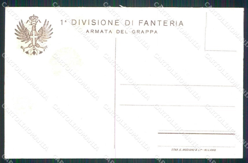 Militari Reggimentali 1ª Divisione Fanteria Armata del Grappa cartolina KF4779 – retro
