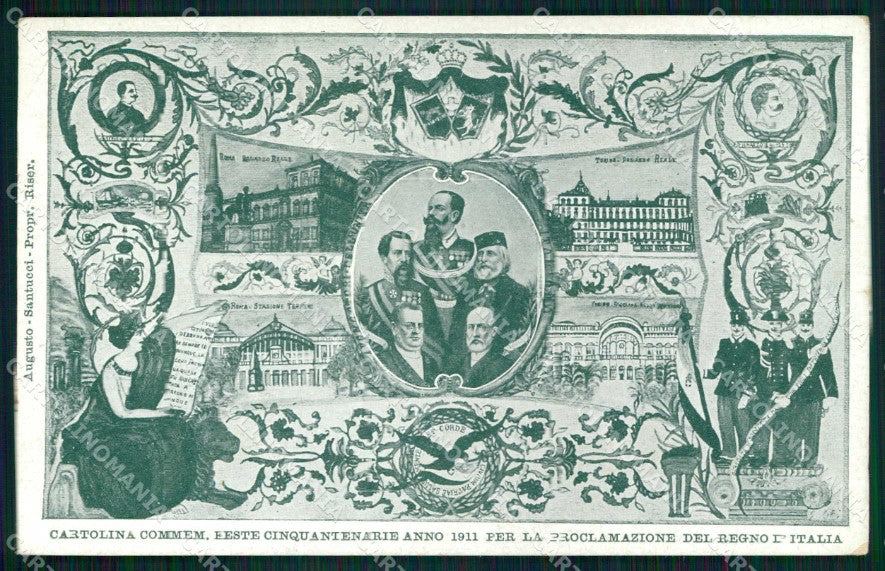 Patriottismo Feste Cinquantenarie Proclamazione Regno Italia cartolina KF4792 – fronte