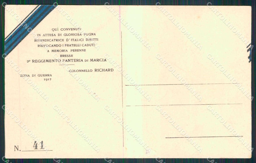 Militari Reggimentali 9° Reggimento Fanteria Marcia ABRASA cartolina KF4793 – retro