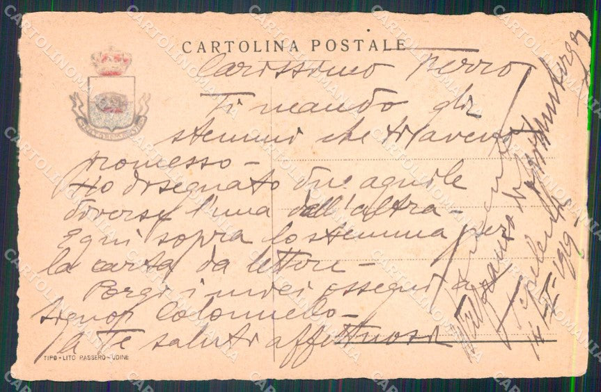 Militari Mitraglieri di Roma Fornasini ABRASA cartolina KF4811 – retro
