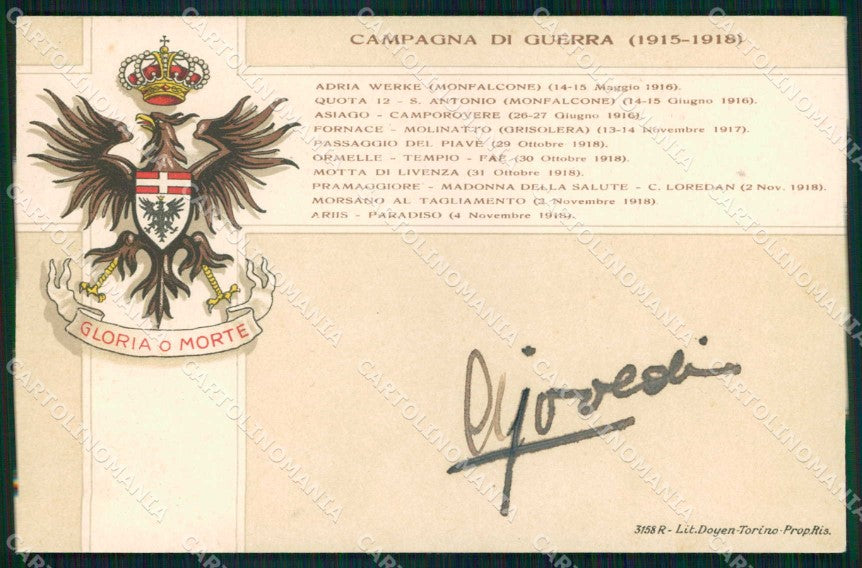 Militari Cavalleggeri di Aquila Gloria o Morte cartolina KF4813 – fronte