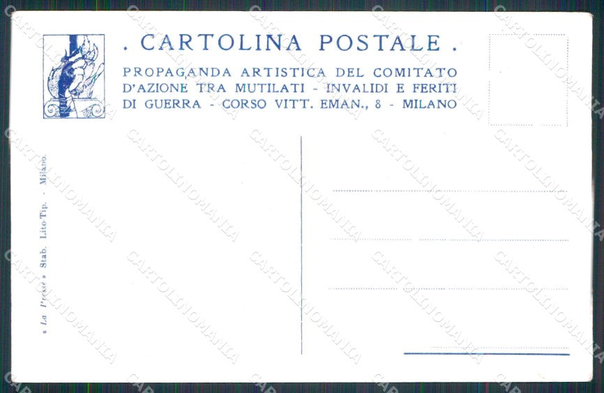 WWI Propaganda Garibaldi Invalidi Guerra Salvadori Tricolore cartolina KF4815 – retro