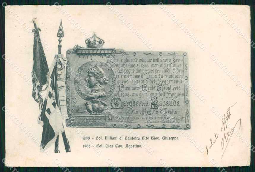 Militari Reggimentali Piemonte Reale Cavalleria PIEGHINE cartolina KF4822 – fronte