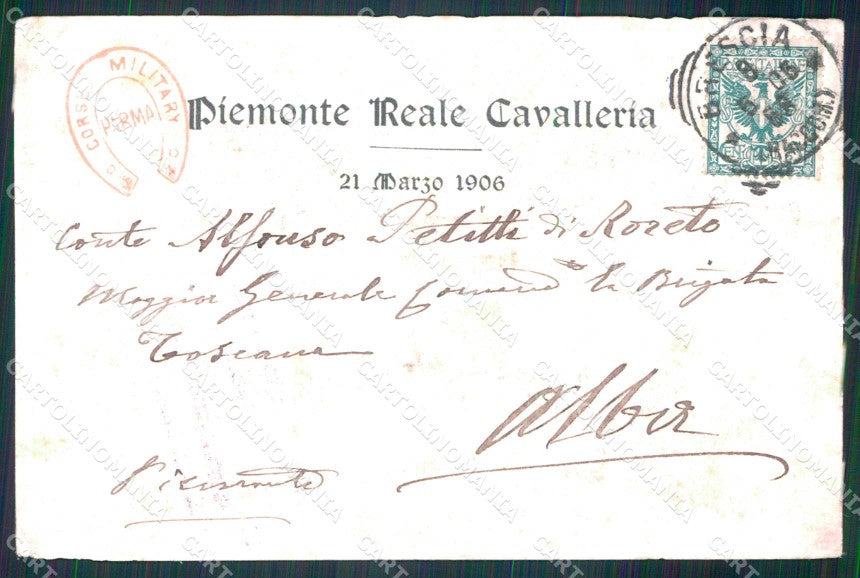 Militari Reggimentali Piemonte Reale Cavalleria PIEGHINE cartolina KF4822 – retro