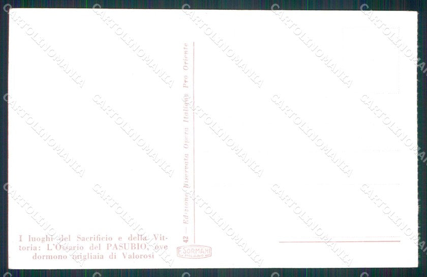 WWI WW1 Patriottismo Ossario del Pasubio cartolina KF4825 – retro